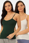 Lady Lyka Cotton Camisole (Pack of 2) - Green Light Grey — thumbnail 1