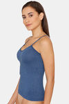 Lady Lyka Cotton Camisole (Pack of 2) - Black Blue — thumbnail 8