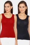 Lady Lyka Cotton Camisole (Pack of 2) - Maroon Navy Blue — thumbnail 1