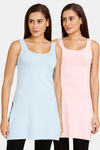 Lady Lyka Cotton Camisole (Pack of 2) - LightBlue Pink — thumbnail 1