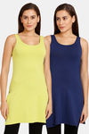 Lady Lyka Cotton Camisole (Pack of 2) - Pgreen Blue — thumbnail 1
