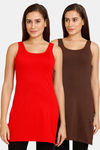 Lady Lyka Cotton Camisole (Pack of 2) - Red Brown — thumbnail 1