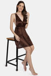 You Forever Satin Short Length Nighty - Brown — thumbnail 2