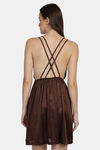 You Forever Satin Short Length Nighty - Brown — thumbnail 3