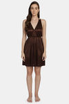 You Forever Satin Short Length Nighty - Brown — thumbnail 4