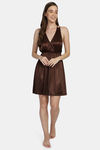 You Forever Satin Short Length Nighty - Brown — thumbnail 5
