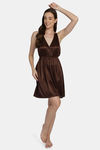 You Forever Satin Short Length Nighty - Brown — thumbnail 6