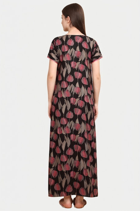 Sweet Dreams Printed Nightdress - Black — image 2
