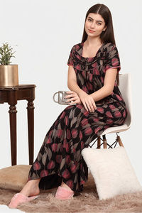 Sweet Dreams Printed Nightdress - Black — thumbnail 3