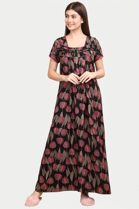 Sweet Dreams Printed Nightdress - Black — image 4