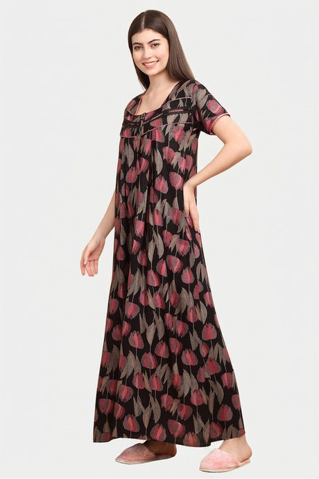 Sweet Dreams Printed Nightdress - Black — image 5