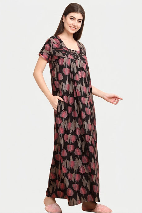 Sweet Dreams Printed Nightdress - Black — image 6