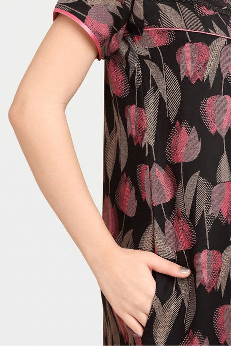 Sweet Dreams Printed Nightdress - Black — image 7