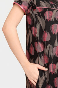 Sweet Dreams Printed Nightdress - Black — thumbnail 7