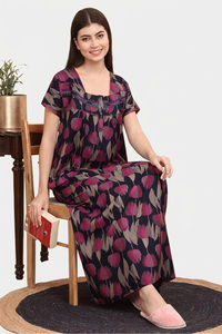 Sweet Dreams Printed Nightdress - Navy — thumbnail 1