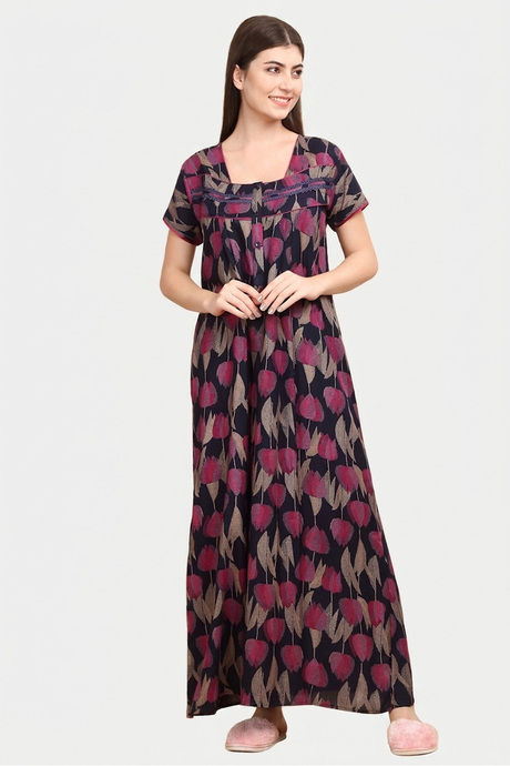 Sweet Dreams Printed Nightdress - Navy — image 3