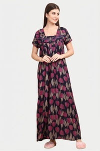 Sweet Dreams Printed Nightdress - Navy — thumbnail 3