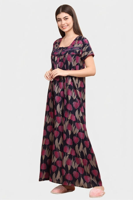 Sweet Dreams Printed Nightdress - Navy — image 4