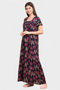 Sweet Dreams Printed Nightdress - Navy — thumbnail 4