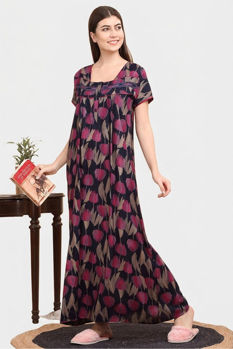 Sweet Dreams Printed Nightdress - Navy — image 8