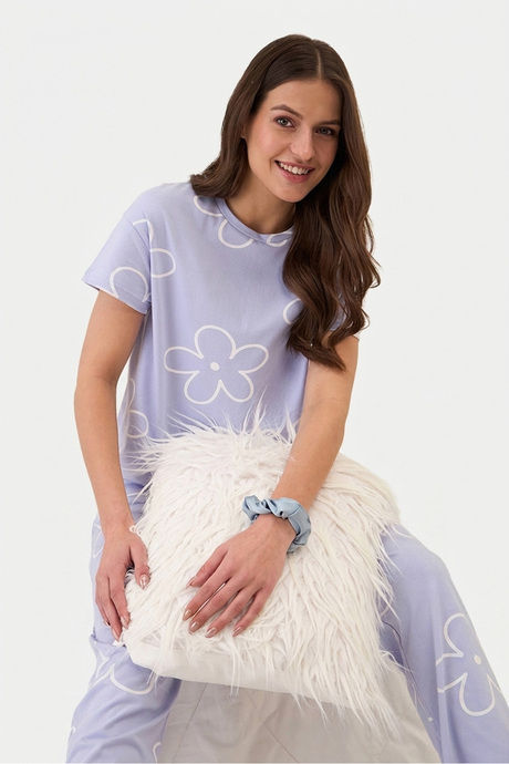 Sweet Dreams Printed Pyjama Set - Lilac — image 3