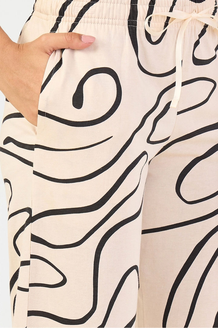 Sweet Dreams Printed Pyjama Set - Beige — image 4