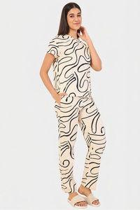 Sweet Dreams Printed Pyjama Set - Beige — thumbnail 6