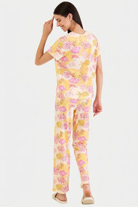 Sweet Dreams Floral Printed Pyjama Set - Yellow — thumbnail 2
