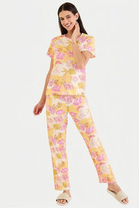 Sweet Dreams Floral Printed Pyjama Set - Yellow — thumbnail 4