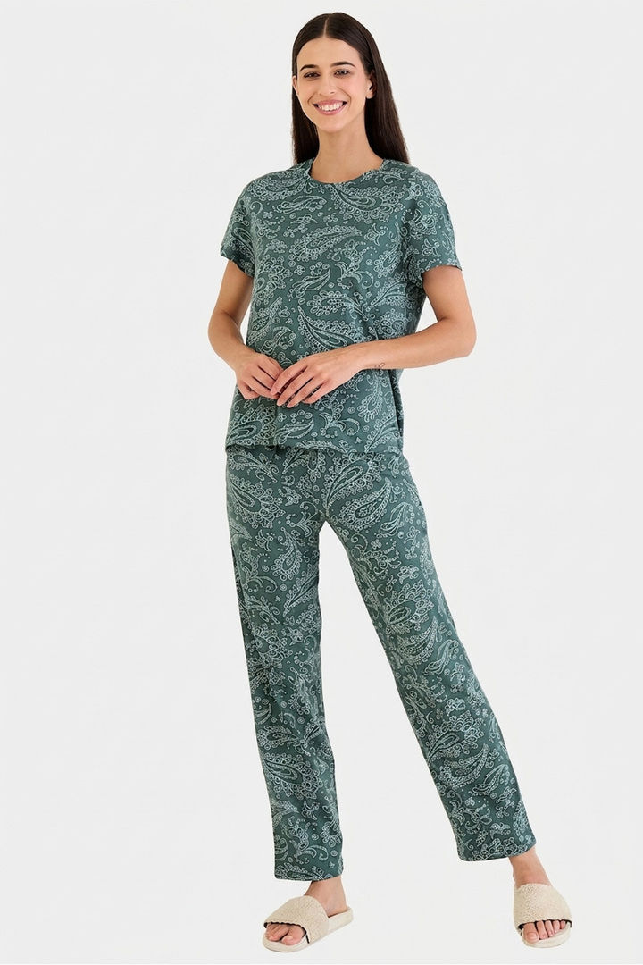 Sweet Dreams Printed Pyjama Set - Teal — image 4