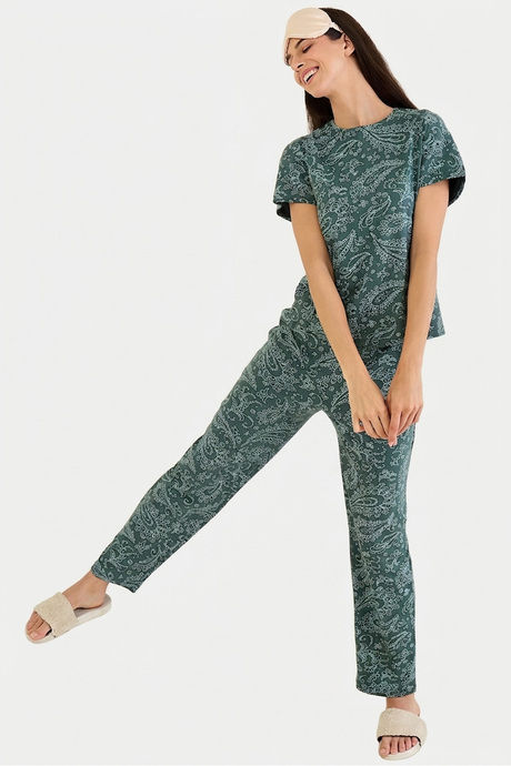 Sweet Dreams Printed Pyjama Set - Teal — image 7