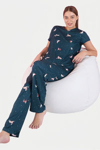 Sweet Dreams Animal Printed Pyjama Set - Green — thumbnail 2