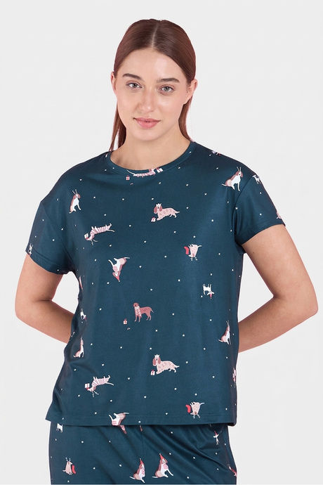 Sweet Dreams Animal Printed Pyjama Set - Green — image 3