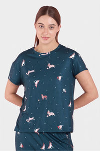 Sweet Dreams Animal Printed Pyjama Set - Green — thumbnail 3