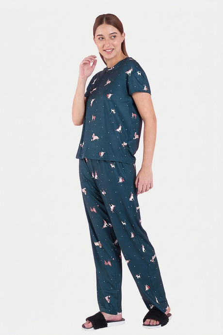 Sweet Dreams Animal Printed Pyjama Set - Green — image 4
