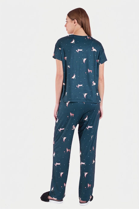 Sweet Dreams Animal Printed Pyjama Set - Green — image 6