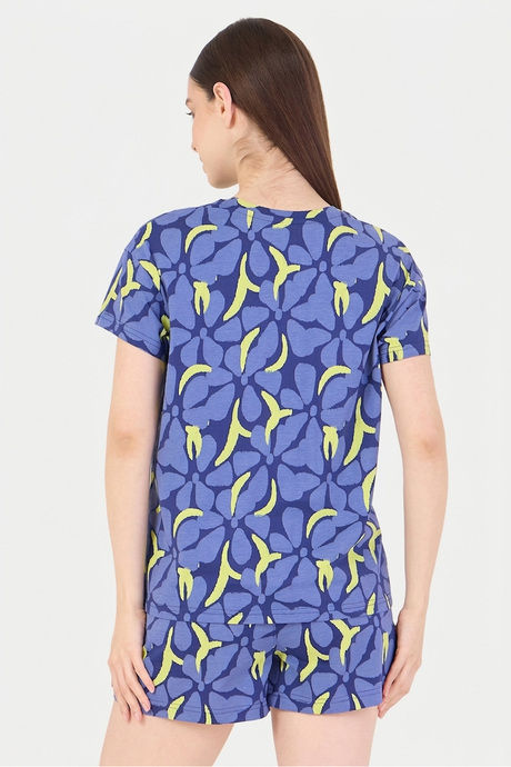 Sweet Dreams Geometric Printed Short Set - Navy — image 2