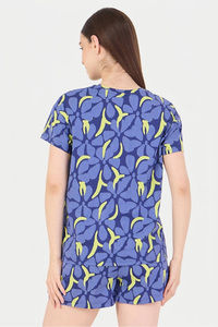 Sweet Dreams Geometric Printed Short Set - Navy — thumbnail 2