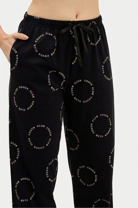 Sweet Dreams Typographic Printed Pyjama Set - Black — image 5