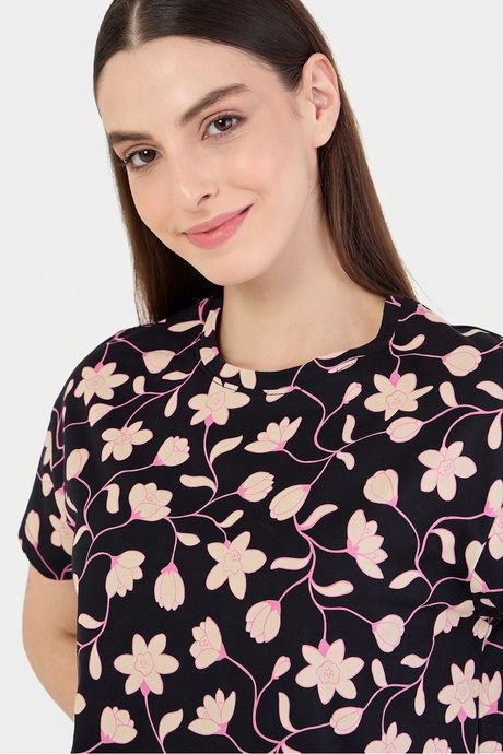 Sweet Dreams Floral Printed Pyjama Set - Black — image 4