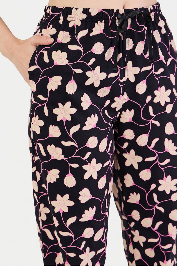 Sweet Dreams Floral Printed Pyjama Set - Black — image 7
