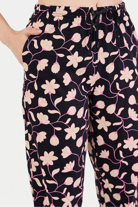 Sweet Dreams Floral Printed Pyjama Set - Black — image 7