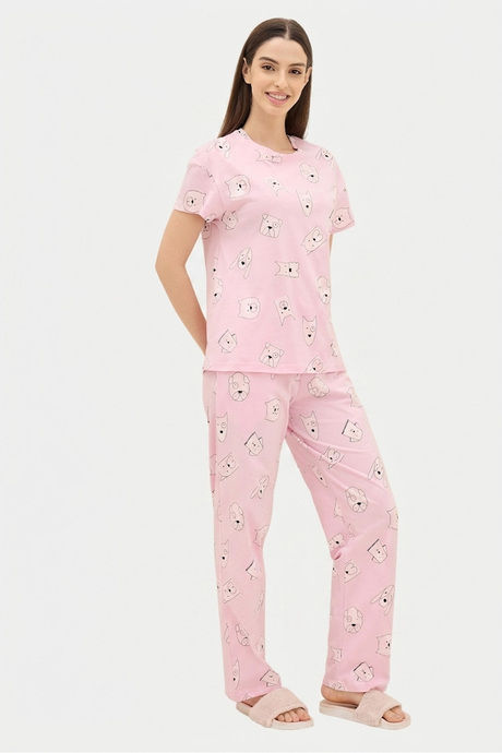 Sweet Dreams Animal Printed Pyjama Set - Pink — image 4