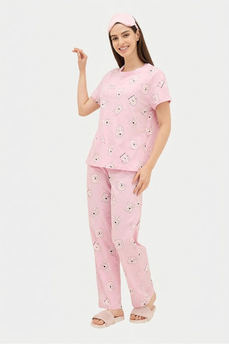 Sweet Dreams Animal Printed Pyjama Set - Pink — image 7