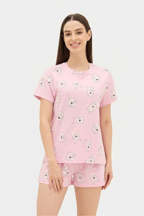 Sweet Dreams Animal Printed Short Set - Pink — image 4