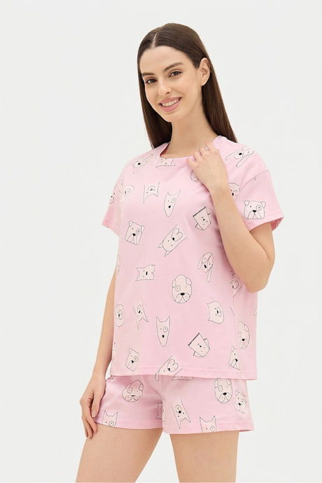 Sweet Dreams Animal Printed Short Set - Pink — image 5