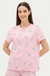 Sweet Dreams Animal Printed Short Set - Pink — thumbnail 6