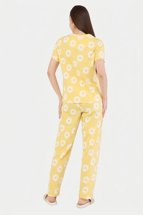 Sweet Dreams Floral Printed Pyjama Set - Yellow — image 2