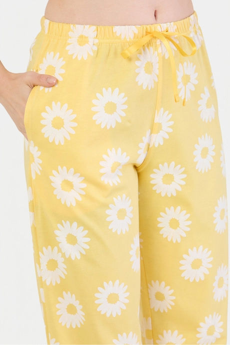 Sweet Dreams Floral Printed Pyjama Set - Yellow — image 3
