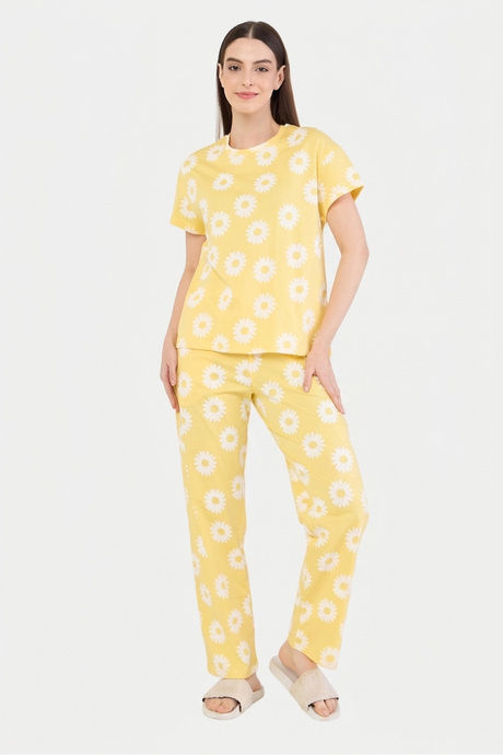 Sweet Dreams Floral Printed Pyjama Set - Yellow — image 4